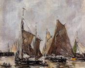 Trouville, Sardine Boats Getting Underway - 尤金·布丹